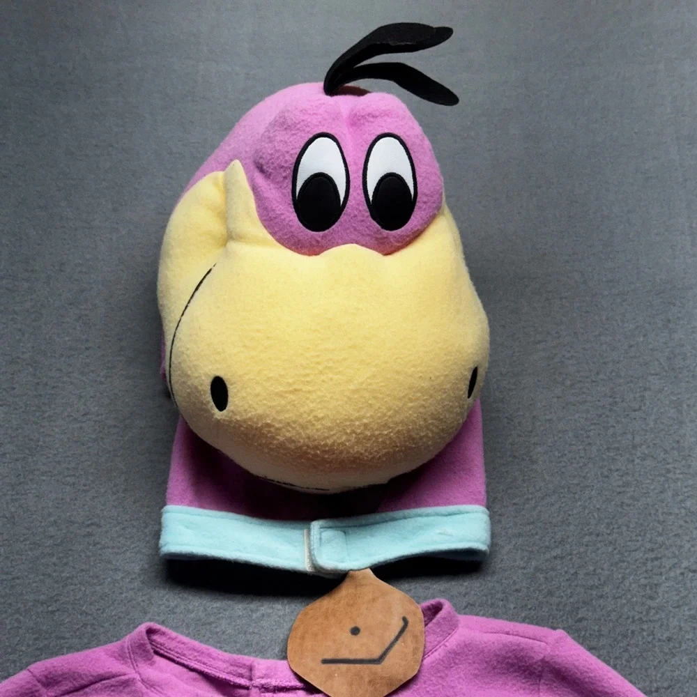 Rubie's The Flintstones Dino Costume Kids Small Pink Dinosaur Jumpsuit Headpiece